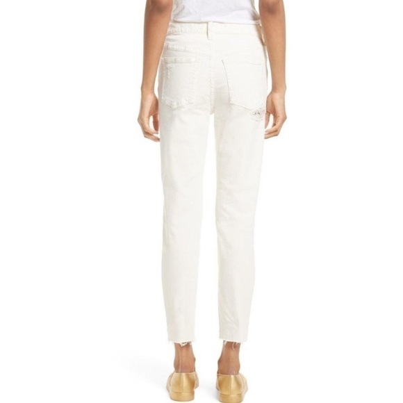FREE PEOPLE Lacey Stilt Distressed Jeans White 27 - Picture 3 of 15